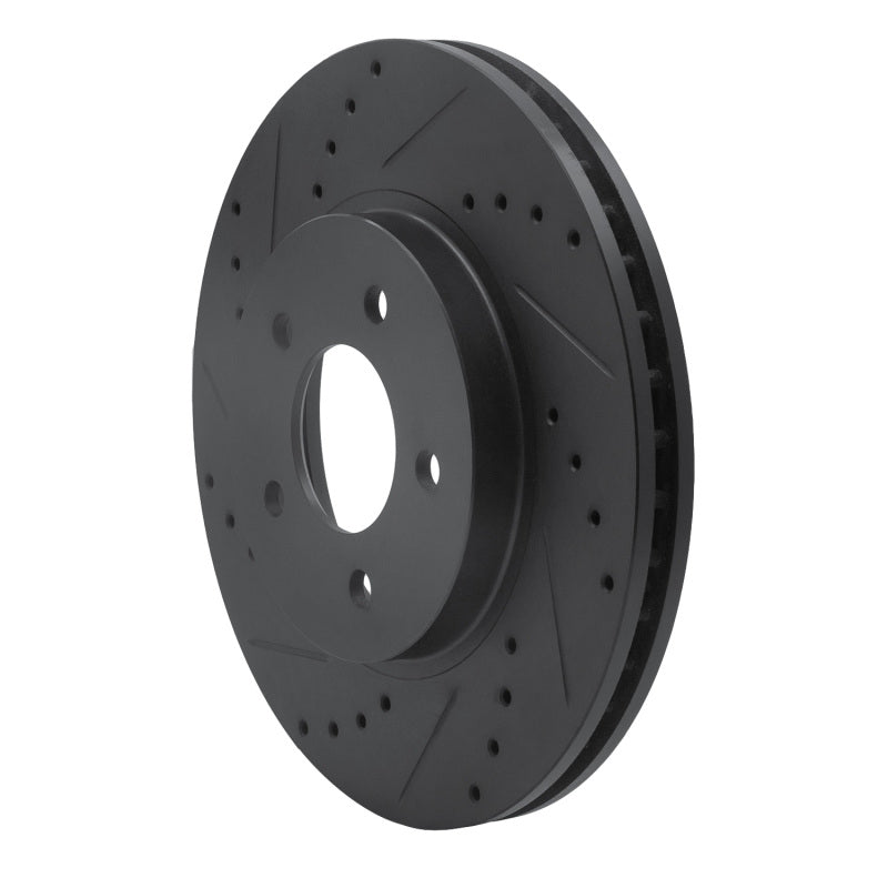 R1 Concepts R1 05-12 Ford Escape Front Left Drilled & Slotted Black Brake Rotor