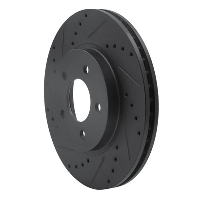 R1 Concepts R1 05-12 Ford Escape Front Left Drilled & Slotted Black Brake Rotor