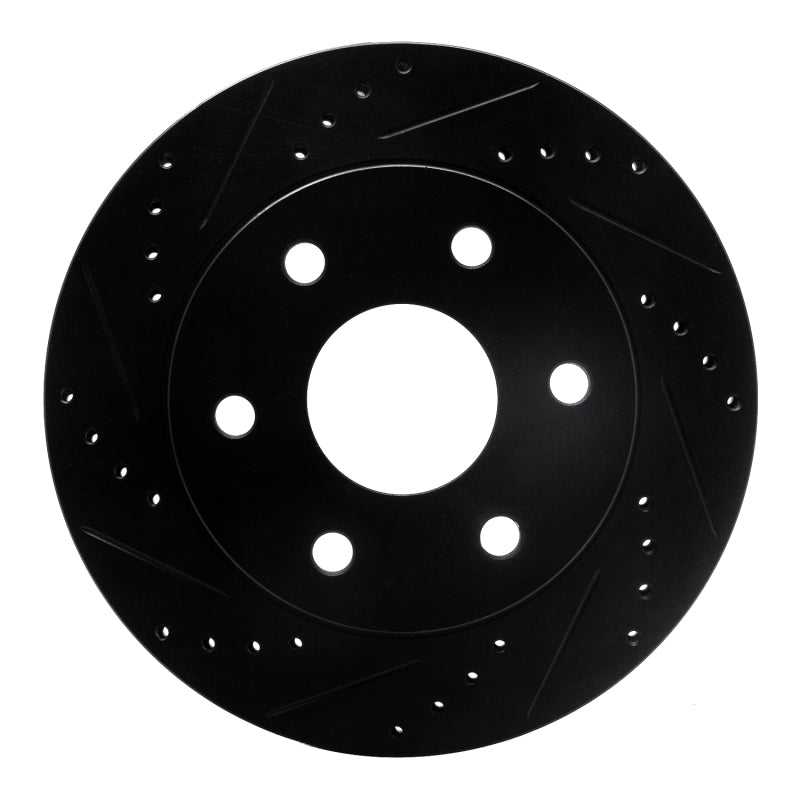 R1 Concepts R1 2021-2025 Ford F-150 4WD Rear Left Drilled & Slotted Black Brake Rotor