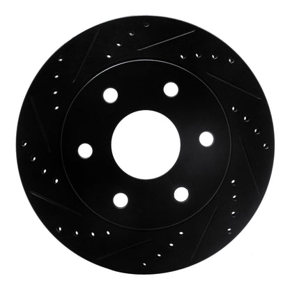 R1 Concepts R1 2021-2025 Ford F-150 4WD Rear Left Drilled & Slotted Black Brake Rotor