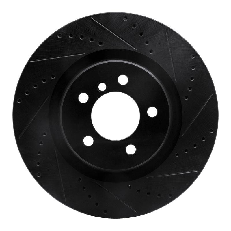 R1 Concepts R1 06-12 Land Rover Range Rover Front Right Drilled & Slotted Black Brake Rotor
