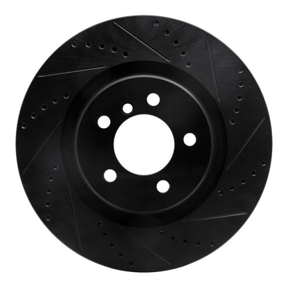 R1 Concepts R1 06-12 Land Rover Range Rover Front Right Drilled & Slotted Black Brake Rotor