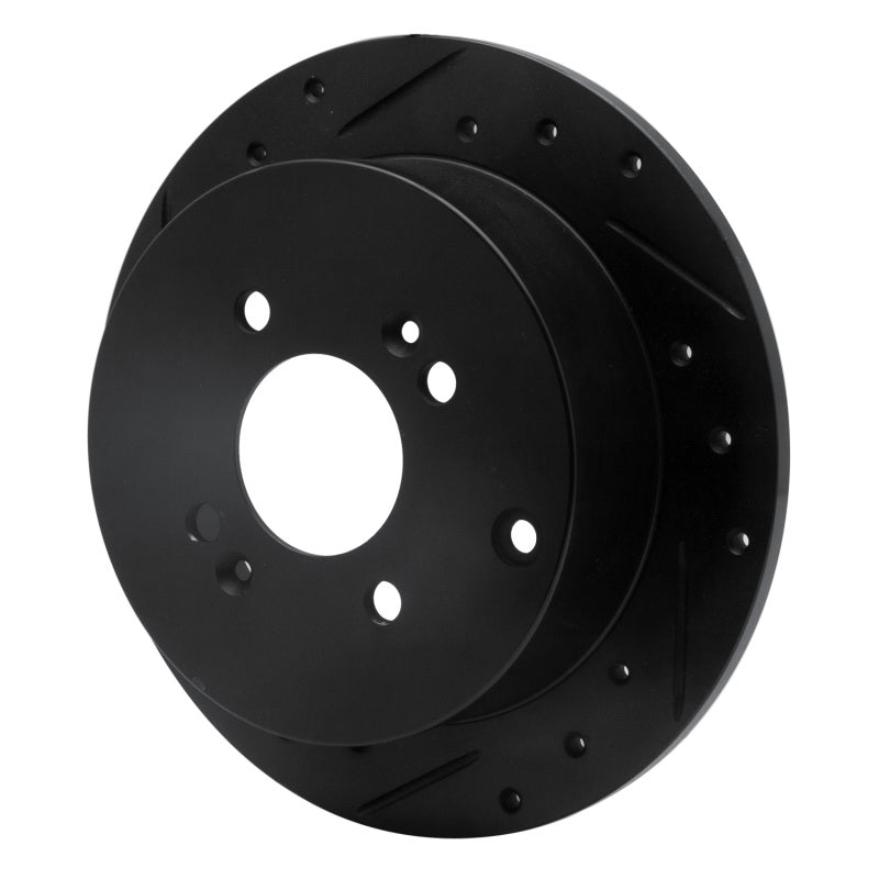 R1 Concepts R1 06-12 Dodge Attitude (Mexico) Rear Left Drilled & Slotted Black Brake Rotor
