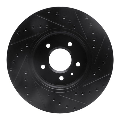 R1 Concepts R1 09-11 Cadillac STS Front Left Drilled & Slotted Black Brake Rotor