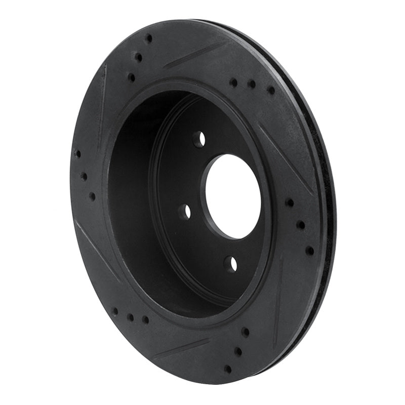 R1 Concepts R1 10-11 Ford Ranger (USA/Canada) Rear Right Drilled & Slotted Black Brake Rotor