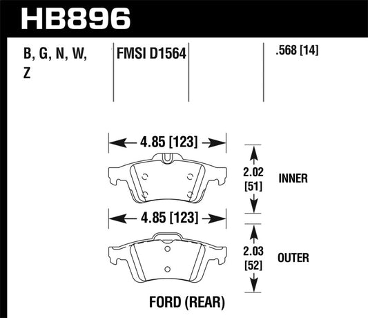 Hawk Performance Hawk 16-18 Focus RS DTC-30 Rear Race Pads