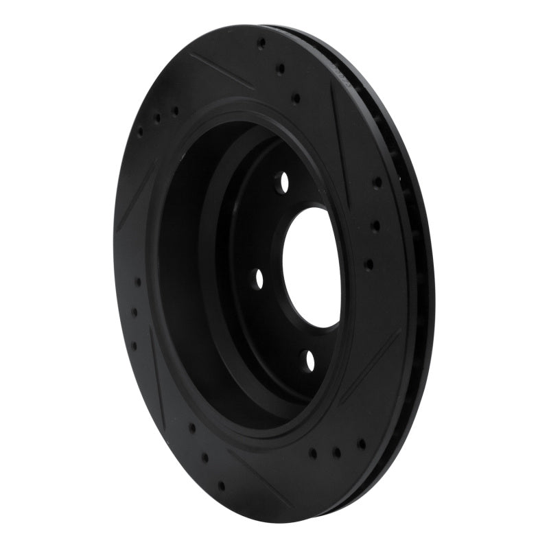 R1 Concepts R1 96-03 BMW 525I (USA/Canada) Rear Left Drilled & Slotted Black Brake Rotor