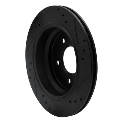 R1 Concepts R1 96-03 BMW 525I (USA/Canada) Rear Left Drilled & Slotted Black Brake Rotor