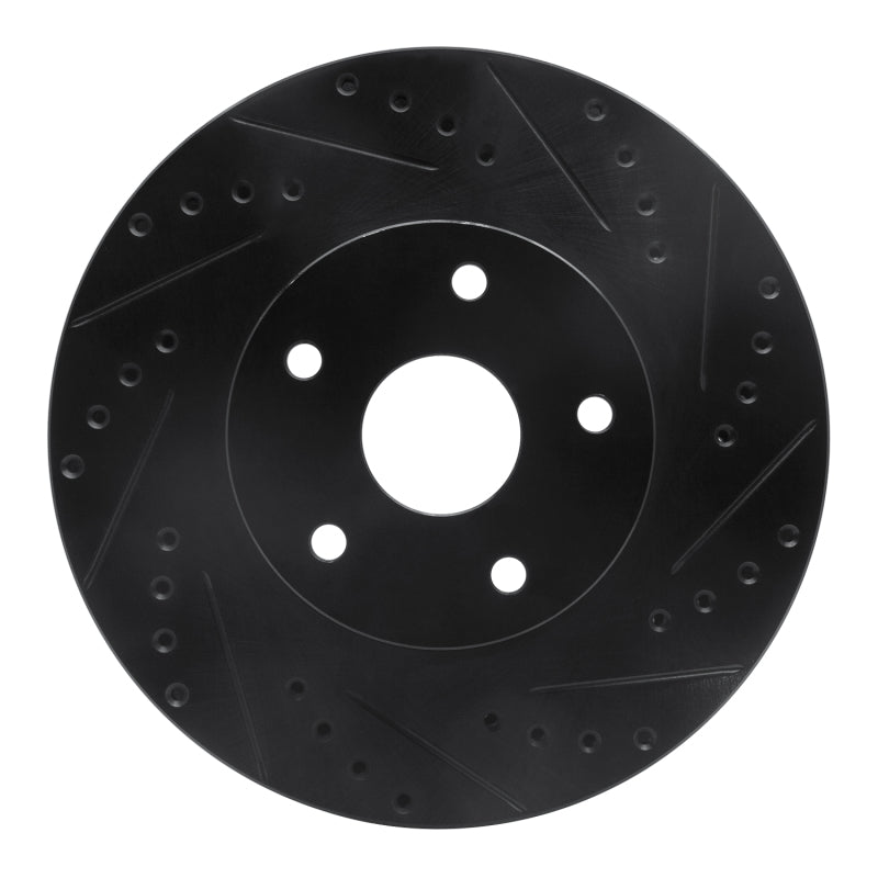 R1 Concepts R1 92-97 Subaru SVX Front Right Drilled & Slotted Black Brake Rotor