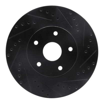 R1 Concepts R1 92-97 Subaru SVX Front Right Drilled & Slotted Black Brake Rotor