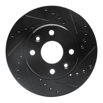 R1 Concepts R1 94-00 Kia Spectra Front Right Drilled & Slotted Black Brake Rotor