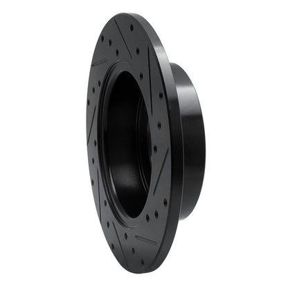 R1 Concepts R1 74-16 Land Rover Range Rover Rear Left Drilled & Slotted Black Brake Rotor