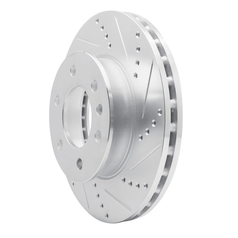 R1 Concepts R1 06-25 American Coach Patriot Front Right Drilled & Slotted Silver Brake Rotor
