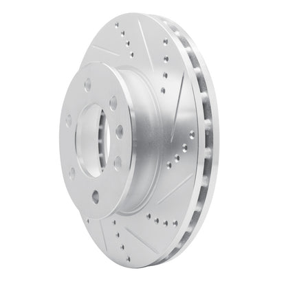 R1 Concepts R1 06-25 American Coach Patriot Front Right Drilled & Slotted Silver Brake Rotor