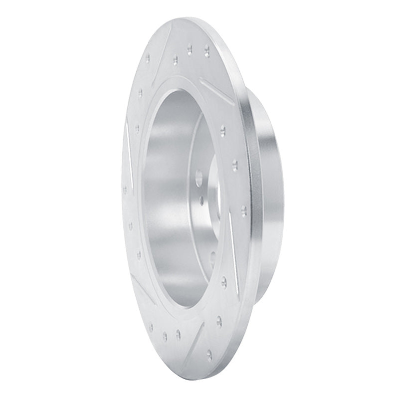 R1 Concepts R1 94-98 Nissan 240SX Rear Right Drilled & Slotted Silver Brake Rotor