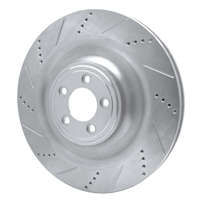 R1 Concepts R1 08-09 Jaguar XKR Right Front Drilled & Slotted Silver Brake Rotor