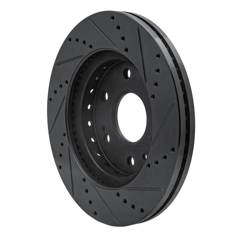 R1 Concepts R1 09-20 Chevrolet TAHOE Front Left Drilled & Slotted Black Brake Rotor