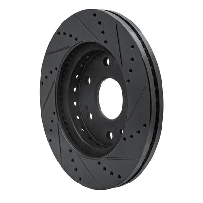 R1 Concepts R1 09-20 Chevrolet TAHOE Front Left Drilled & Slotted Black Brake Rotor