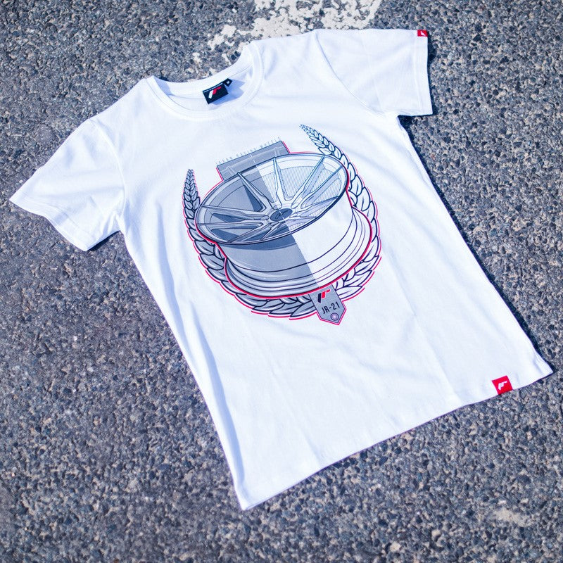 JR Wheels TSHIRT-MJR21W-M JR Men's T-Shirt JR-21 Laurel White Size M