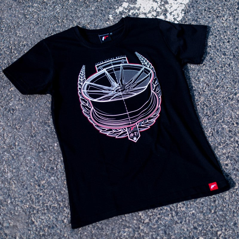 JR Wheels TSHIRT-MJR21BK-L JR Men's T-Shirt JR-21 Laurel Black Size L
