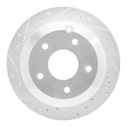 R1 Concepts R1 05-06 Pontiac GTO Rear Left Drilled & Slotted Silver Brake Rotor