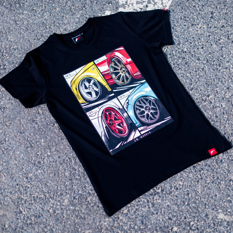 JR Wheels TSHIRT-MJRMIXBK-M JR Men's T-Shirt MIX Black Size M