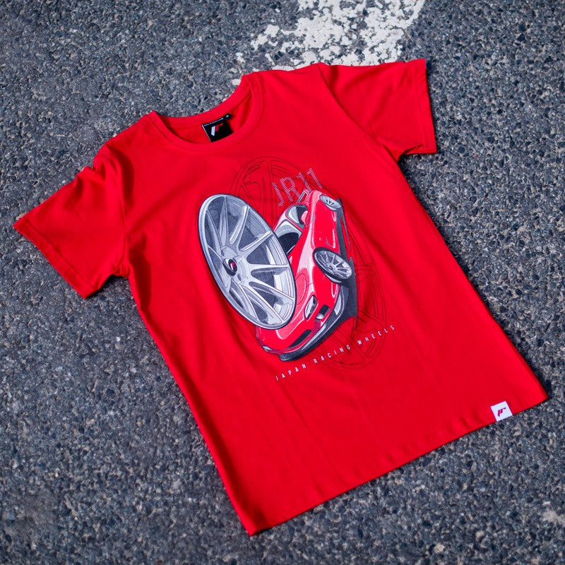 JR Wheels TSHIRT-MJR11R-XXL JR Men's T-Shirt JR-11 Car Red Size XXL