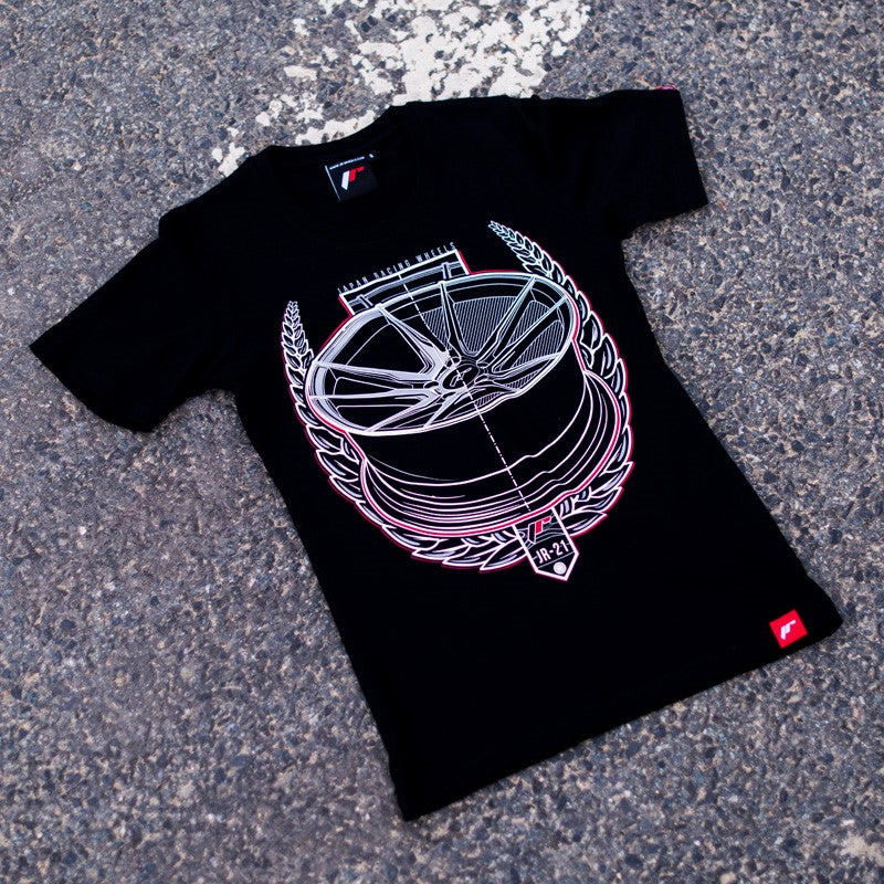 JR Wheels TSHIRT-WJR21BK-L JR Women's T-Shirt JR-21 Laurel Black Size L
