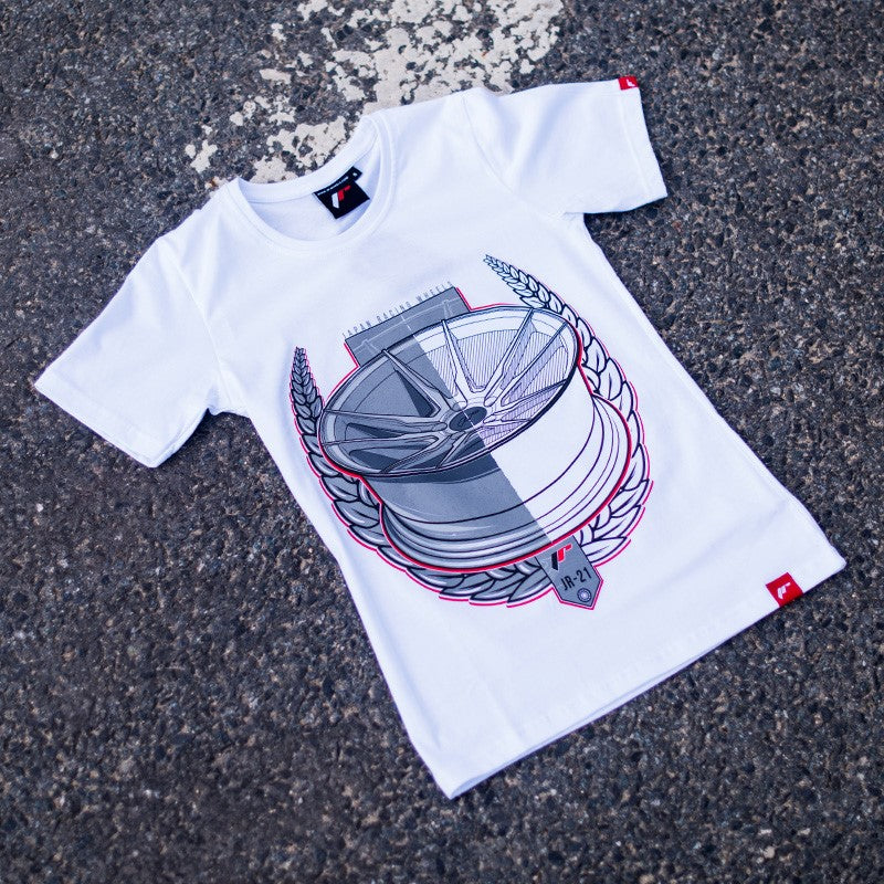 JR Wheels TSHIRT-WJR21W-XL JR Women's T-Shirt JR-21 Laurel White Size XL