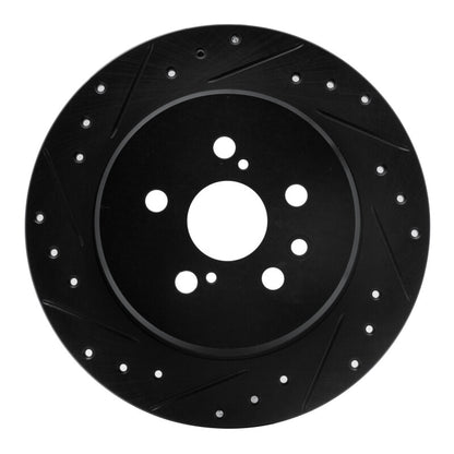 R1 Concepts R1 90-93 Toyota Celica Rear Left Drilled & Slotted Black Brake Rotor