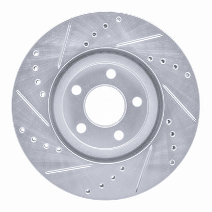 R1 Concepts R1 03-09 Chrysler PT Cruiser Front Right Drilled & Slotted Silver Brake Rotor