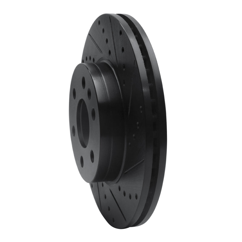R1 Concepts R1 15-20 Chevrolet Colorado Front Right Drilled & Slotted Black Brake Rotor