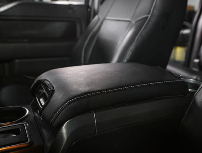 PRP Seats PRP 10-14 Ford Raptor  Center Console Cover- Black with Silver Stitch