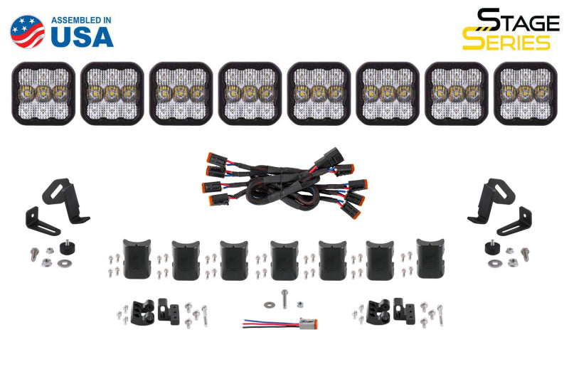 Diode Dynamics SS5 Sport Universal CrossLink 8-Pod Lightbar - White Driving