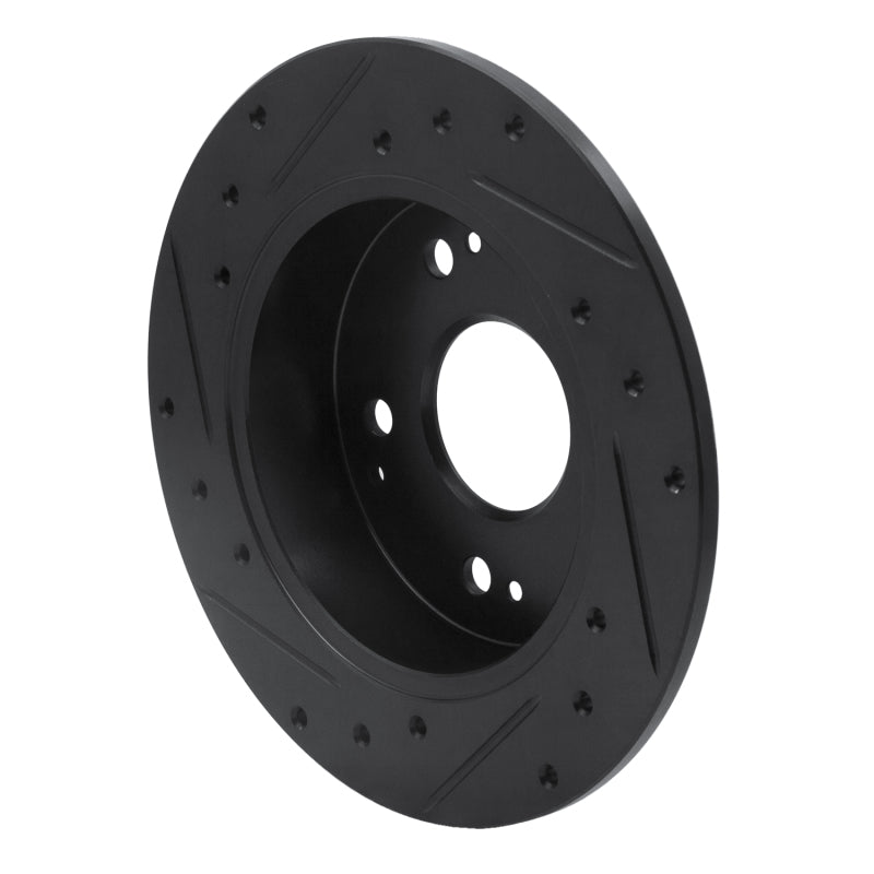 R1 Concepts R1 97-06 Acura Integra Rear Right Drilled & Slotted Black Brake Rotor