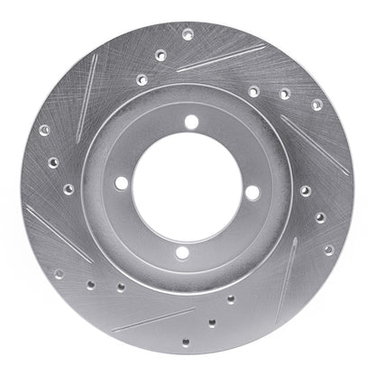 R1 Concepts R1 91-92 Mitsubishi Mirage Front Right Drilled & Slotted Silver Brake Rotor