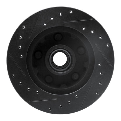 R1 Concepts R1 86-92 Ford Bronco II Front Right Drilled & Slotted Black Brake Rotor