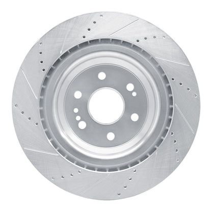 R1 Concepts R1 14-20 Cadillac Escalade Front Right Drilled & Slotted Silver Brake Rotor