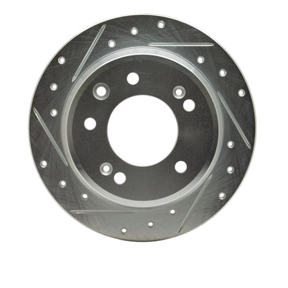 R1 Concepts R1 09-16 Hyundai TUCSON Rear Left Drilled & Slotted Silver Brake Rotor