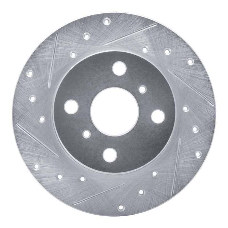 R1 Concepts R1 84-88 Chevrolet Nova Front Left Drilled & Slotted Silver Brake Rotor