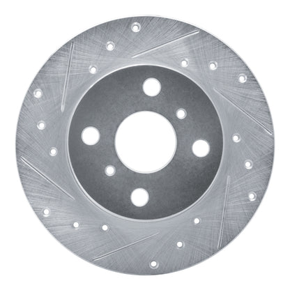 R1 Concepts R1 84-88 Chevrolet Nova Front Left Drilled & Slotted Silver Brake Rotor