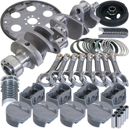 Eagle Chevy 350 1Pc 3.750in Crank 6.000in I-Beam Rods 4.060in Pistons 168 Tooth FP Balanced Assembly