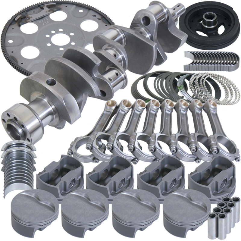 Eagle Chevy 350 1Pc 3.750in Crank 5.700in I-Beam Rods 4.030in Pistons 168 Tooth FP Balanced Assembly