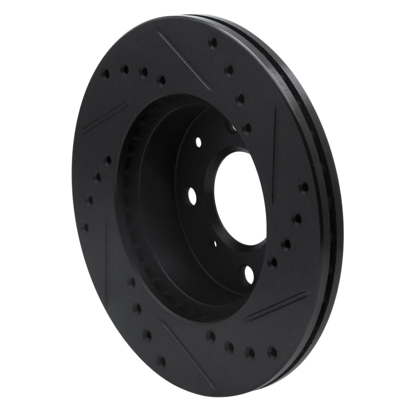 R1 Concepts R1 84-90 Honda Accord Hatchback Front Left Drilled & Slotted Black Brake Rotor