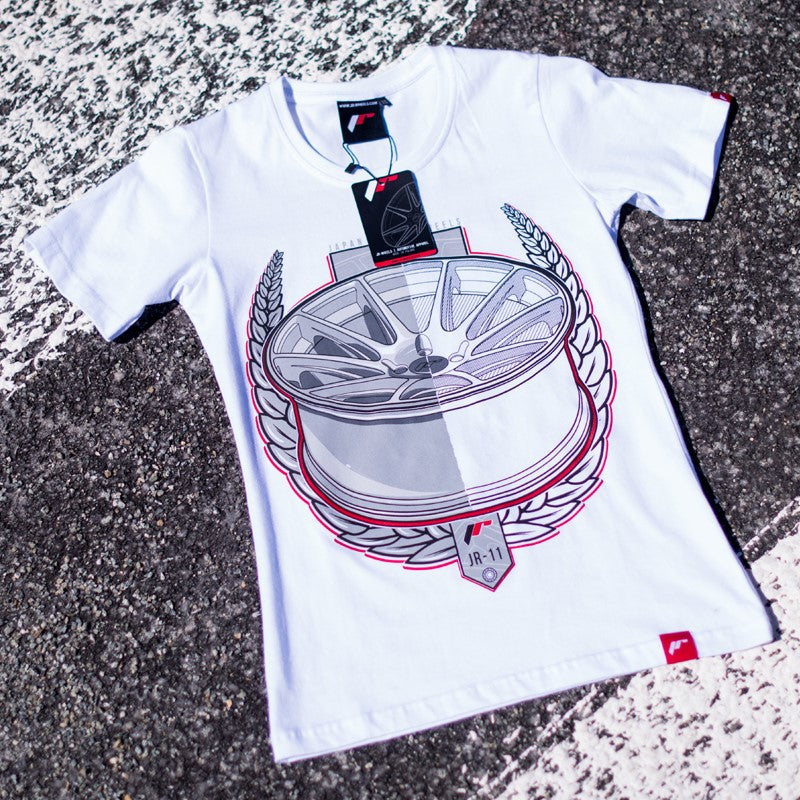 JR Wheels TSHIRT-WLJR11W-S JR Women's T-Shirt JR-11 Laurel White Size S