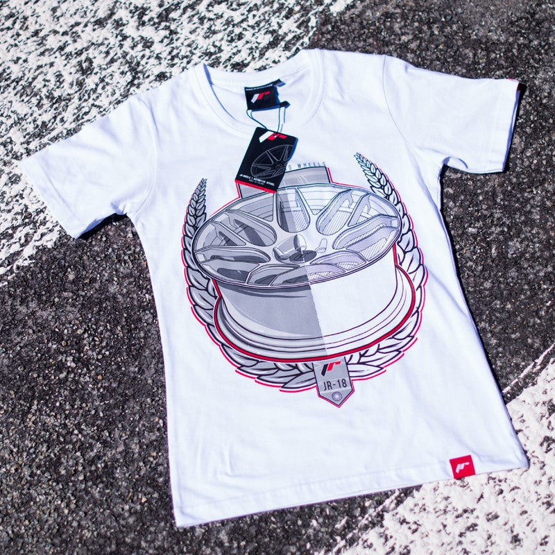 JR Wheels TSHIRT-WLJR18W-L JR Women's T-Shirt JR-18 Laurel White Size L
