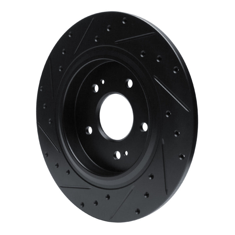 R1 Concepts R1 -25 Hyundai Santa Fe Rear Right Drilled & Slotted Black Brake Rotor