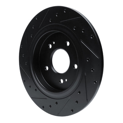 R1 Concepts R1 -25 Hyundai Santa Fe Rear Right Drilled & Slotted Black Brake Rotor