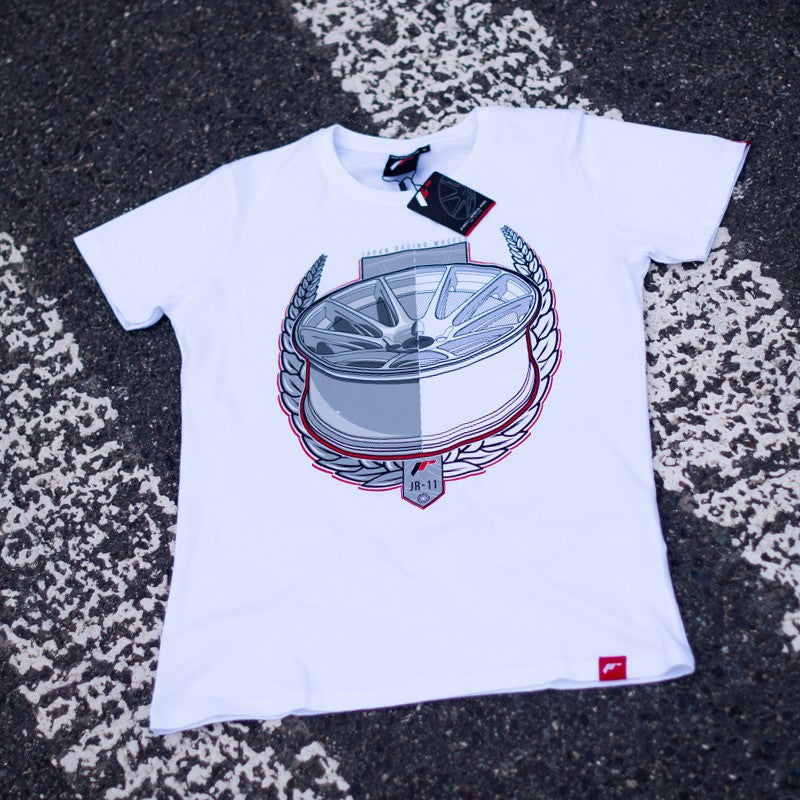 JR Wheels TSHIRT-MLJR11W-S JR Men's T-Shirt JR-11 Laurel White Size S