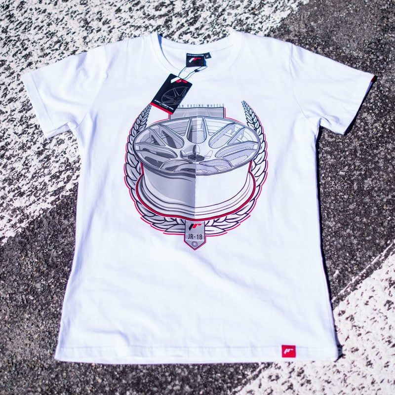 JR Wheels TSHIRT-MLJR18W-XL JR Men's T-Shirt JR-18 Laurel White Size XL